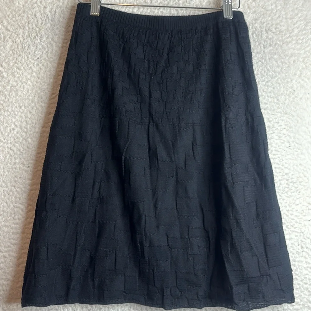 NWOT Missoni Womens Black Textured Knit Stretch Pull-On A-Line Skirt Size 38